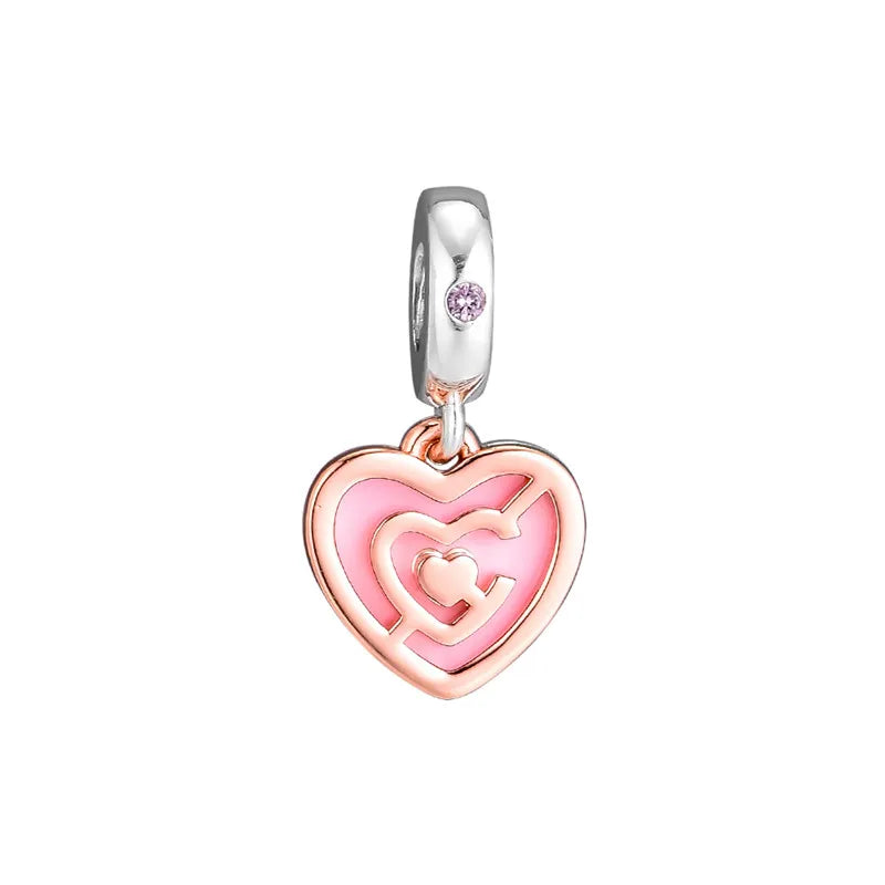 DIY Bead Rose Love Charm for 925 Silver Bracelets