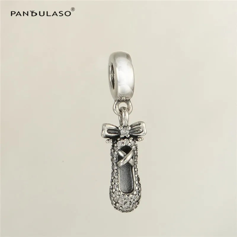 DIY Beads Sparking Ballet Shoes Charms for Bracelets