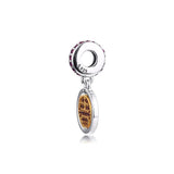 Spinning Lucky Dangle Charm Sterling Silver Jewelry - Fits Snake Chain Bracelets