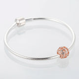 Openwork Clear CZ Charm Rose Beads for Jewelry Making
