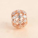 Openwork Clear CZ Charm Rose Beads for Jewelry Making