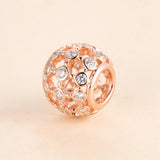 Openwork Clear CZ Charm Rose Beads for Jewelry Making