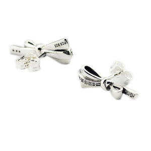 Brilliant Bow Earring Studs 925 Silver Jewelry Making