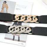 Elastic Belt Chain Adornment Waist Seal Buttons Dress Strap Ondildo Golden