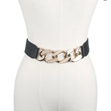 Elastic Belt Chain Adornment Waist Seal Buttons Dress Strap Ondildo Golden
