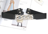 Elastic Belt Chain Adornment Waist Seal Buttons Dress Strap Ondildo Golden