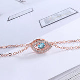Lucky Guard Necklace Female Beating Heart Pendant Devil Eye Collarbone Chain