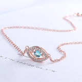 Lucky Guard Necklace Female Beating Heart Pendant Devil Eye Collarbone Chain