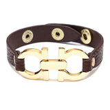 Lns Minority PU Leather Alloy Geometric Buckle Bracelet