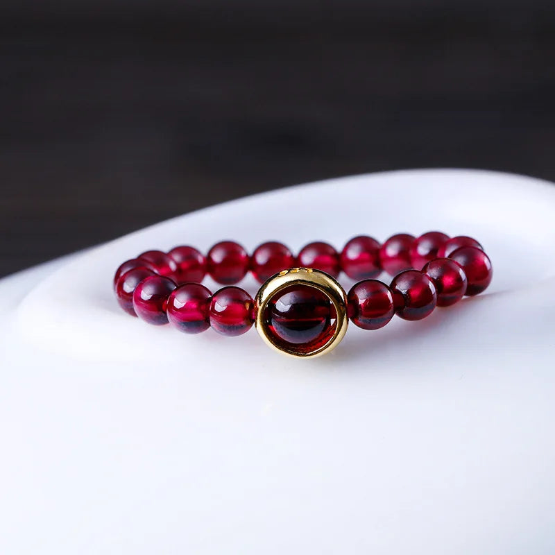 Vintage Garnet Silver Ring Crystal Accessory