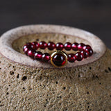 Vintage Garnet Silver Ring Crystal Accessory