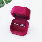 Velvet Ring Box Double Rings Storage Box Wedding Display Box