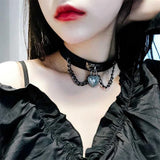 Harajuku Retro Punk Necklace Pu Leather Rivet Collar