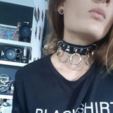 Harajuku Retro Punk Necklace Pu Leather Rivet Collar