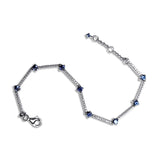 Sterling Silver Sparkling Pave Bars Bracelet DIY Jewelry Gift Winter