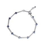 Sterling Silver Sparkling Pave Bars Bracelet DIY Jewelry Gift Winter