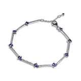 Sterling Silver Sparkling Pave Bars Bracelet DIY Jewelry Gift Winter