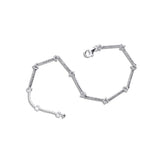 Sterling Silver Pave Bars Bracelet for DIY Gift