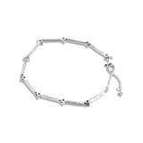 Sterling Silver Pave Bars Bracelet for DIY Gift