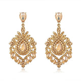 Water Drop CZ Crystal Long Bridal Earrings Set