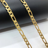 Yellow Oval Hollow Link Embossing Necklace 5MM Width 47CM Length