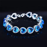 Woman Men Stylish Heart Crystal Bangle Jewelry