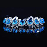 Woman Men Stylish Heart Crystal Bangle Jewelry