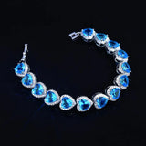 Woman Men Stylish Heart Crystal Bangle Jewelry
