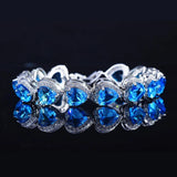 Woman Men Stylish Heart Crystal Bangle Jewelry