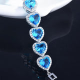 Woman Men Stylish Heart Crystal Bangle Jewelry