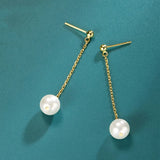 925 Sterling Silver Long Chain Hanging Earrings
