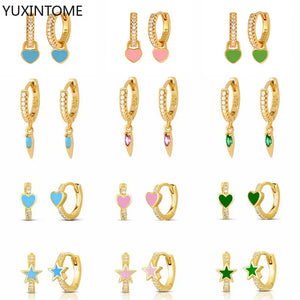 925 Silver Woman Pendant Earrings Dripping Oil Hoop Party Jewelry