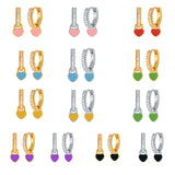 925 Silver Woman Pendant Earrings Dripping Oil Hoop Party Jewelry
