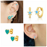 925 Silver Woman Pendant Earrings Dripping Oil Hoop Party Jewelry