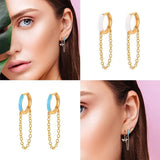 925 Silver Woman Pendant Earrings Dripping Oil Hoop Party Jewelry