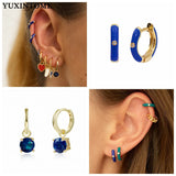 925 Silver Woman Pendant Earrings Dripping Oil Hoop Party Jewelry