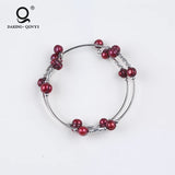 Pearl Wire Bangles Stainless Steel Cable Wire
