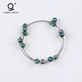 Pearl Wire Bangles Stainless Steel Cable Wire
