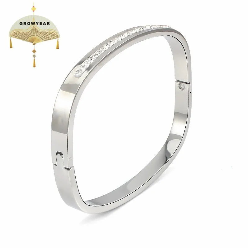 Stainless Steel Stone Square Bracelet Anti-rust