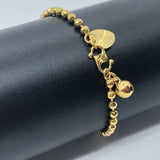 Woman Yellow Bead Bell Anklet Classic Style Length