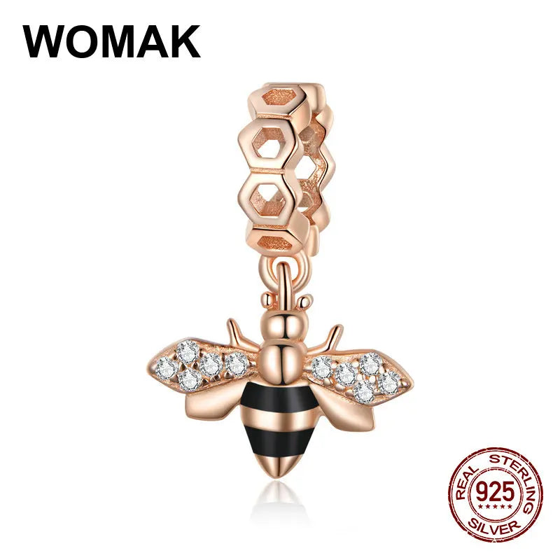 Bee Charm Pendant 925 Sterling Silver Jewelry DIY