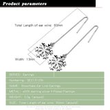 925 Sterling Silver Snowflake Pendant Long Earrings