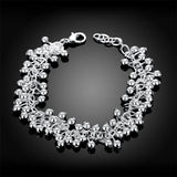 925 Sterling Silver Bracelets Smooth Grapes Beads Bracelet For Girls