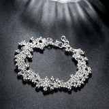 925 Sterling Silver Bracelets Smooth Grapes Beads Bracelet For Girls
