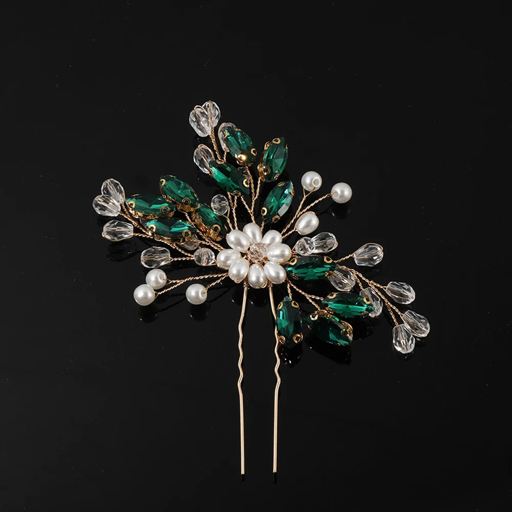Retro Hair Forks with Color-preserving Rhinestones for Cheongsam Dress