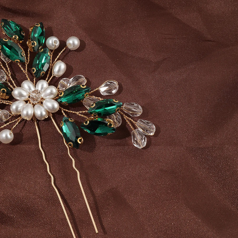 Retro Hair Forks with Color-preserving Rhinestones for Cheongsam Dress