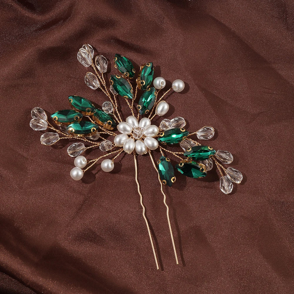 Retro Hair Forks with Color-preserving Rhinestones for Cheongsam Dress