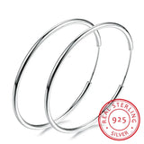 925 Sterling Silver Hoop Earrings Round Circle Loop Piercing