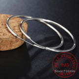 925 Sterling Silver Hoop Earrings Round Circle Loop Piercing