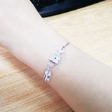 925 Silver Lock & Key Charm Bracelet Adjustable Chain